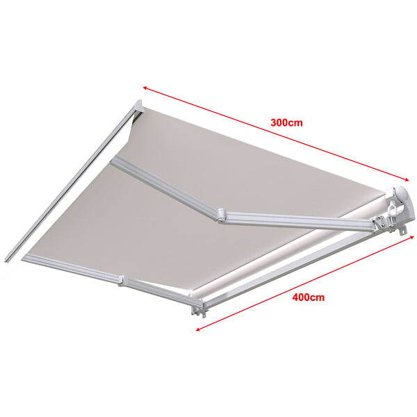 COTE STORE - Store banne manuel 4 x 3 m Monobloc pour terrasse - Écru - large
