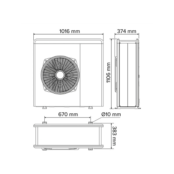 ARISTON - Pompe à chaleur Connecté Air / Eau monobloc Nimbus Plus M avec appoint électrique Ariston 8 kW Triphasé - large