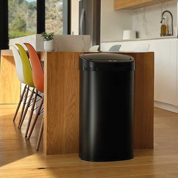 KITCHEN MOVE - Poubelle automatique inox MAJESTIC noir 58L - large