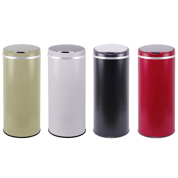 KITCHEN MOVE - Poubelle automatique inox SOHO blanc 42L - large