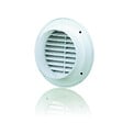 BLAUBERG - Grille aération ronde plastique blanc à ailettes inclinées DECOR avec moustiquaire - Diamètre (mm): 125 - vignette
