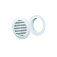 BLAUBERG - Grille aération ronde plastique blanc à ailettes inclinées DECOR avec moustiquaire - Diamètre (mm): 125 - vignette