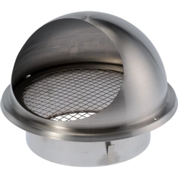 BLAUBERG - Grille ventilation murale ronde à capot inox brossé VMC extracteur ballon thermodynamique - Diamètre (mm): 100 - large