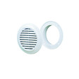 BLAUBERG - Grille aération ronde plastique blanc à ailettes inclinées DECOR avec moustiquaire - Diamètre (mm): 100 - vignette