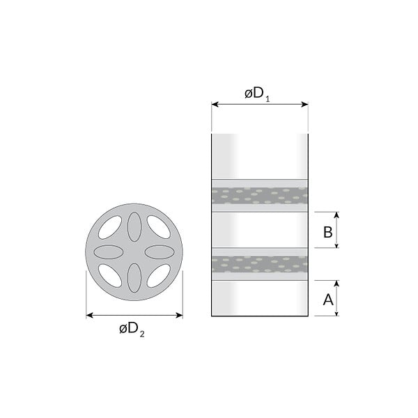 JEVEN - Module mousse acoustique pour calibration débit et réduction du bruit VMC - Diamètre (mm): 125 - large