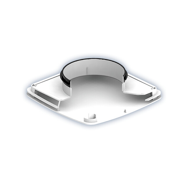 ANJOS - Bouche VMC design carrée coloris blanc AUREA (sans manchette) - Diamètre (mm): 200 - large