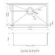 ESSEBAGNO - Luisa évier 1 grande cuve seule 76x45 en inox gris gun métal - vignette