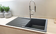 ESSEBAGNO - Sierra évier 1 cuve 1 égouttoir en résine noir - vignette