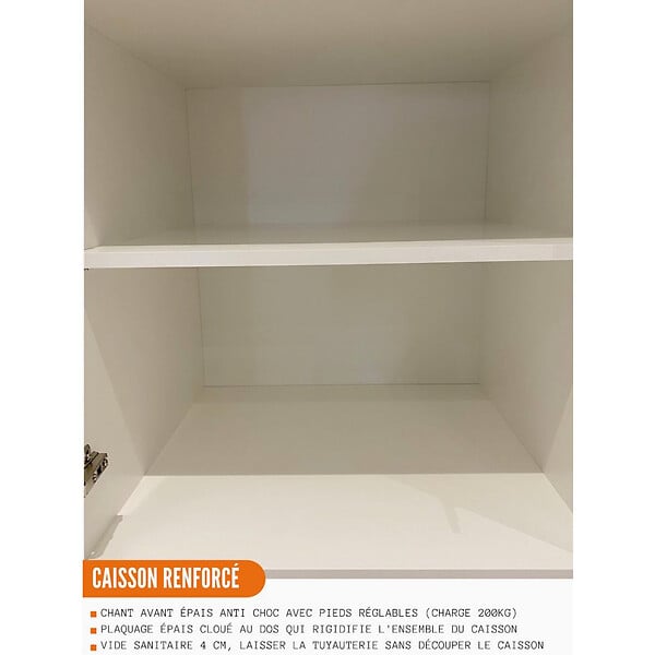CUISINEANDCIE - Cuisineandcie - Meuble bas de cuisine Eco Chene Naturel 1 porte L 40 cm - large
