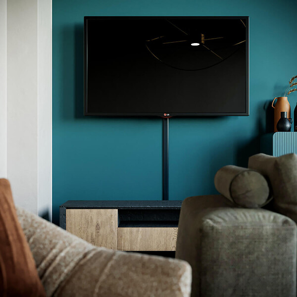MON MARCHE DECO - Goulotte TV Cache-Câble Adhésive Arrondie PVC - L. 1,20 m - Anthracite - large