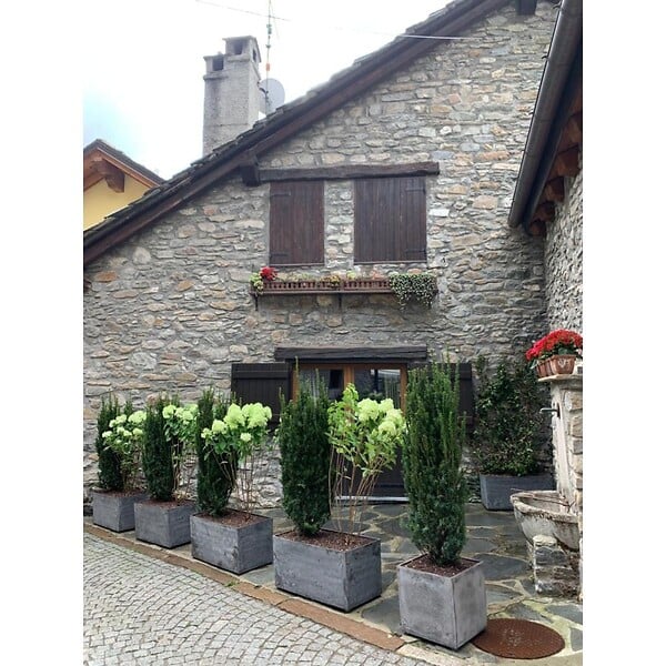 ARTPLAST - Jardinière Extérieure Grise Anthracite 100L 80x40cm - Pot de Fleurs Rectangulaire en Plastique Recyclé - Design Italien ARTPLAST - large