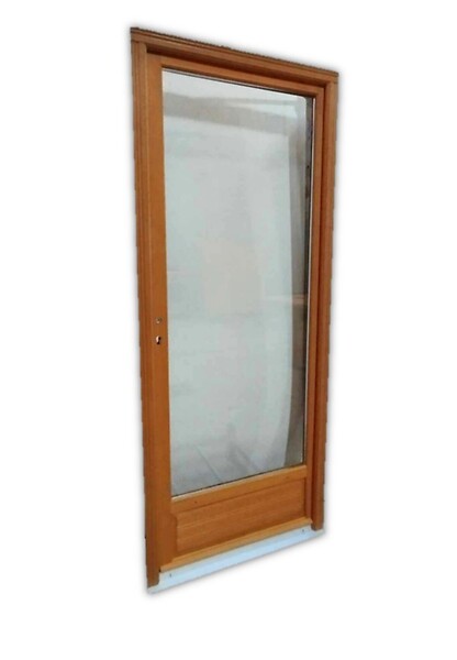 GD MENUISERIES - Porte Fenetre Bois 1 Vantail H205 x L80 cm Côte Tableau Tirant Gauche - large