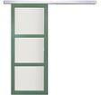GD MENUISERIES - Porte Coulissante Vert Sauge RAL 6021 Vitrée H204 x L83 cm, rail alu - vignette
