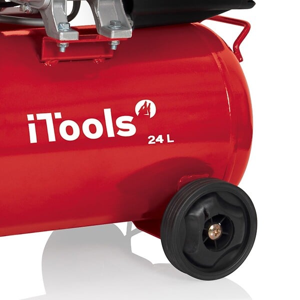 ITOOLS - Compresseur d'air 24 Litres 8 bar 2CV 1.5KW 115 PSI + Kit Air comprimé 5 Pièces ITOOLS - large