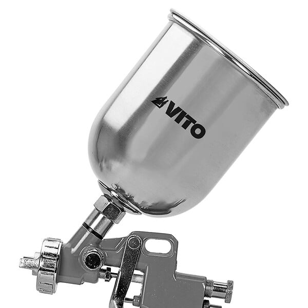 VITO - Pistolet à peinture 3 - 5 bar Réservoir 600ml Filetage Air 1/4-6mm Raccord rapide VITO - large