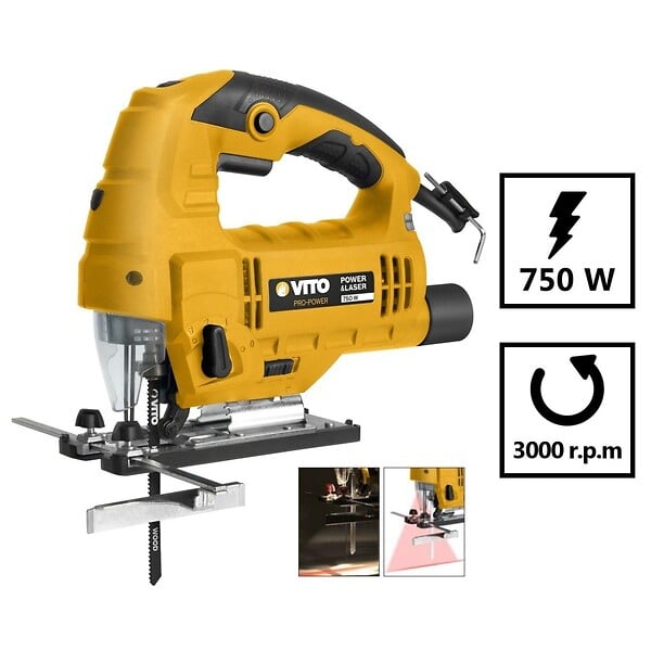 VITO - Scie sauteuse 750W Laser + Eclairage LED Guidage optimal Coupe a 45° 6 vitesses VITO - large