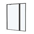 AURLANE - Pare baignoire avec Volet Pivotant 70+30x130cm - Finition Noir Mat - DARK CONTOURING SCREEN - vignette
