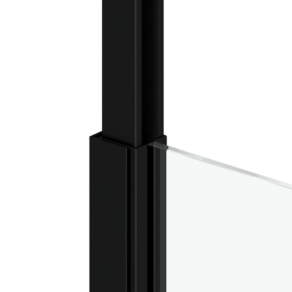 AURLANE - Pare baignoire 75x153cm extensible jusqu’à 202cm - aluminium noir mat - verre trempé 6mm - STRETCHY - large