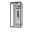 AURLANE - Cabine de douche Hydromassante 90x90x215 cm - Fonds Gris et Profilés Noir Mat - GREY STYLE - vignette