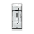 AURLANE - Cabine de douche Carrée 80x80x213 cm - Porte pivotante - Fond Blanc et Profilés Noir Mat - RUBIQ - vignette