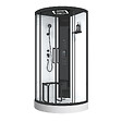 AURLANE - Cabine de douche 1/4 de cercle 95x95x218 cm - Fonction HAMMAM, Jets Hydromassants, Led et Bluetooth - vignette