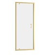 AURLANE - Porte de douche Pivotante 80x200cm - Profilés Or Doré Brossé - Verre Trempé 6mm - GOLDY CRUSH - vignette