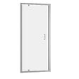 AURLANE - Porte de douche pivotante - 90x200 cm - Profilés Chrome - verre trempé 6 mm - CHROMED CRUSH - vignette