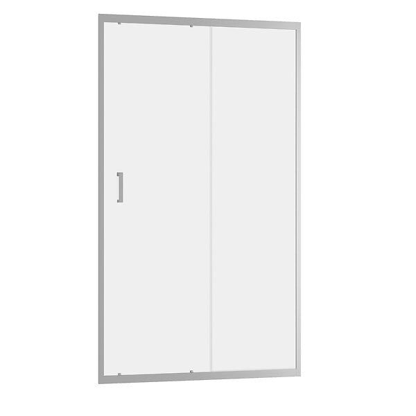 AURLANE - Porte de douche coulissante 120x200 cm - Verre transparent - Profilé Chrome - CHROMED CRUSH - large