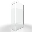 AURLANE - Paroi de Douche et Volet Pivotant 90+40x200 cm - Bande Dépolie - Barre de Fixation Chrome - vignette