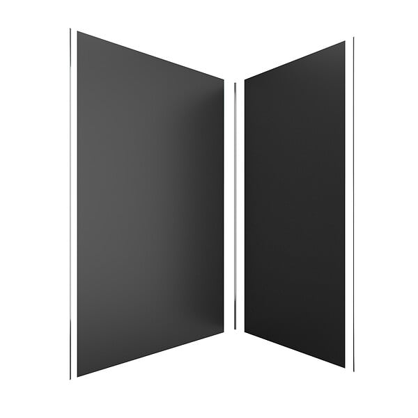 AURLANE - Pack de 2 Panneaux Muraux Aluminium NOIR 90+120x210 cm avec Profilés ANODISE BRILLANT - WALL'IT - large
