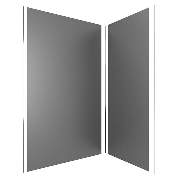 AURLANE - LOT de 2 Panneaux Muraux Aluminium GRIS 90+120x210 cm avec Profilés ANODISE BRILLANT - WALL'IT - large