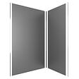AURLANE - LOT de 2 Panneaux Muraux Aluminium GRIS 90+120x210 cm avec Profilés ANODISE BRILLANT - WALL'IT - vignette