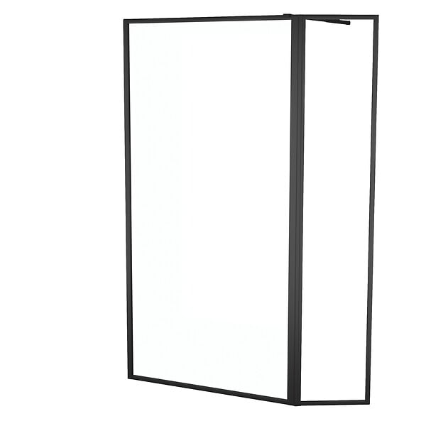 AURLANE - Paroi de Douche avec Volet Pivotant - Cadre et Bras Alu. NOIR MAT - 100+40x200cm - DARK CONTOURING - large