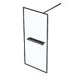 AURLANE - Paroi de Douche Noir Mat 90x200cm - Porte-serviette et étagère - DARK CONTOURING SHELF - vignette