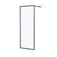 AURLANE - Paroi de Douche 80x200 cm - Cadre et Bras Aluminium NOIR MAT - DARK CONTOURING - vignette
