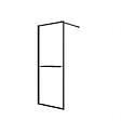 AURLANE - Paroi de Douche Noir Mat 80x200cm - Porte-serviette et étagère - DARK CONTOURING SHELF - vignette