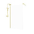 AURLANE - Paroi de Douche 120x200cm - Profilé + Bras extensible + Colonne de douche Thermostatique Or Brossé - vignette