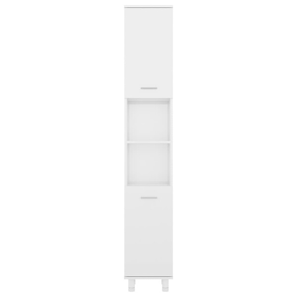 VIDAXL - vidaXL Armoire de salle de bain Blanc brillant Bois d'ingénierie - large