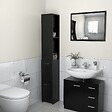 VIDAXL - vidaXL Armoire de salle de bain noir 25x26,5x170 cm bois d'ingénierie - vignette