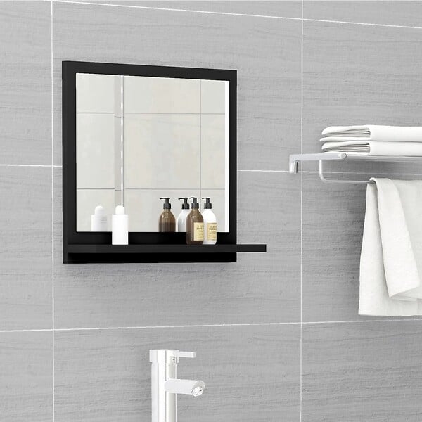 VIDAXL - vidaXL Miroir de salle de bain Noir 40x10,5x37 cm Bois d’ingénierie - large