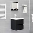 VIDAXL - vidaXL Miroir de salle de bain Noir 40x10,5x37 cm Bois d’ingénierie - vignette