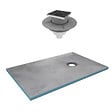 AURLANE - Receveur de Douche à Carreler 140x90 cm avec Bondes à Sortie Verticale - Grille Inox - vignette