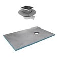 AURLANE - Receveur de Douche à Carreler 90x140 cm avec Bondes à Sortie Horizontale - Grille Inox - vignette