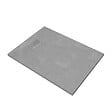 AURLANE - Receveur de douche Gris Effet Pierre 90x120 cm et Grille décor Linéaire en Inox - vignette