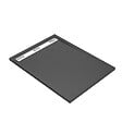 AURLANE - Receveur en acrylique Gris Effet Pierre 90x120x4 cm - Grille Linéaire Chrome - METEORA - vignette