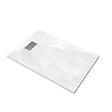 AURLANE - Receveur de douche Blanc Effet Pierre 80x120 cm et Grille décor Perforée en Inox - vignette