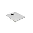 AURLANE - Receveur de douche Blanc Effet Pierre 90x120 cm et Grille décor Linéaire Noire Mate - vignette