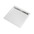 AURLANE - Receveur en acrylique Blanc 90x90x4 cm - Grille Linéaire Chrome - WHITENESS II - vignette