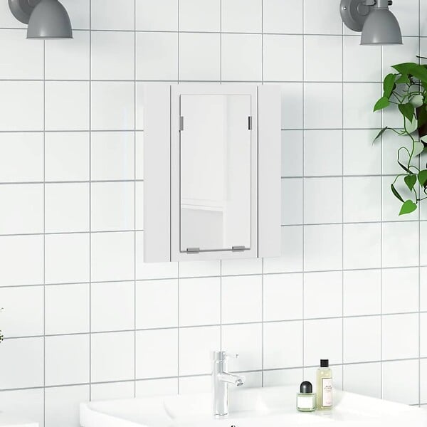 VIDAXL - vidaXL Armoire salle de bain à miroir LED Blanc 40x12x45 cm Acrylique - large