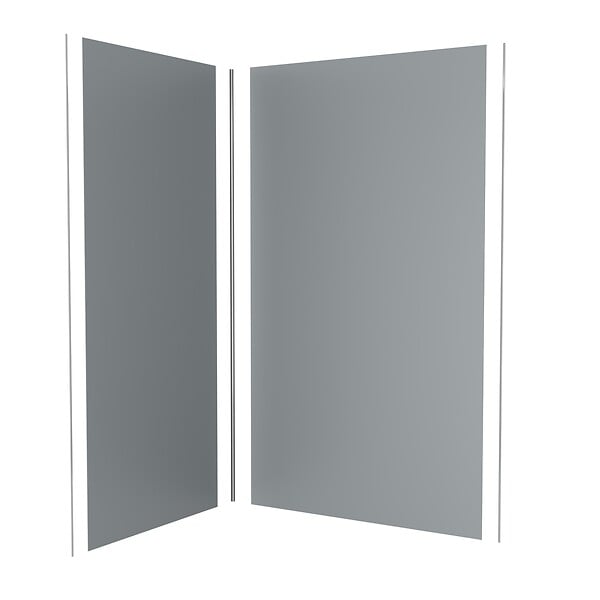 AURLANE - Pack 2 Panneaux Muraux en Aluminium Silver 120+90x210 cm + Profilés Chrome - large
